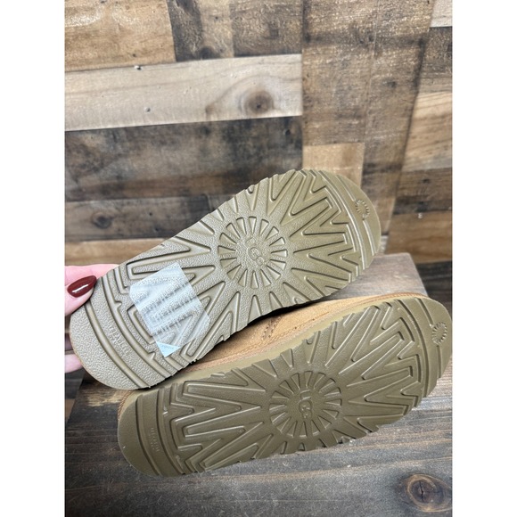 New UGG Neumel Chukka Boots Suede Shearling Lined Tan Lace Up Women's Size 8 - Picture 5 of 6